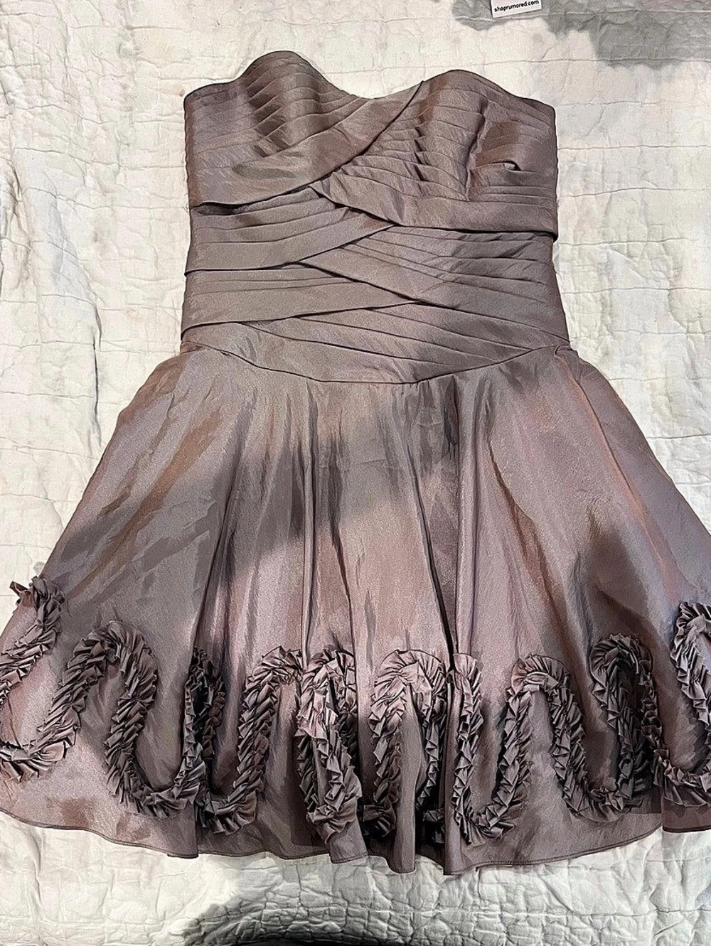 JUST ME Mini Pleated Dress in Brown Size Small